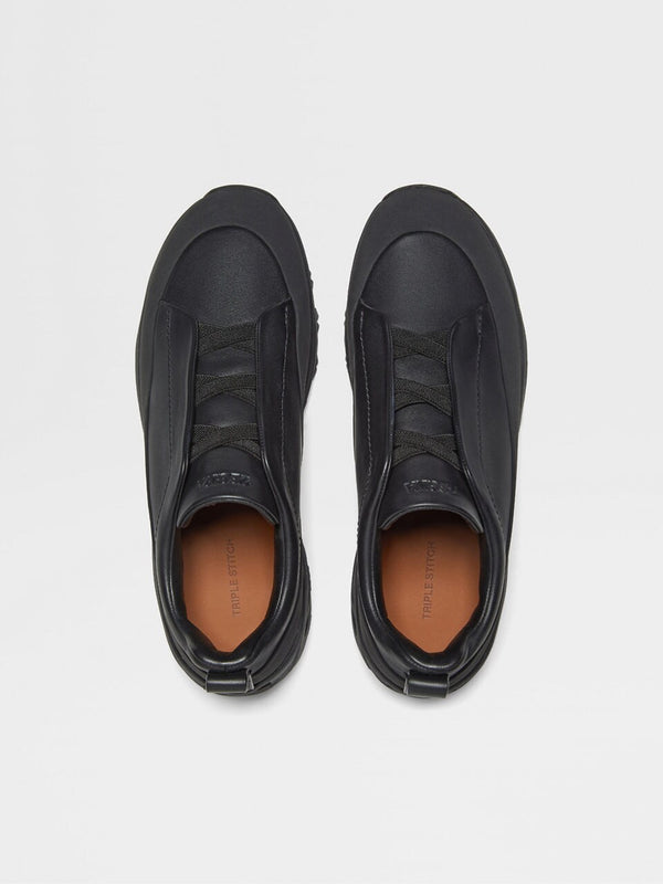 ZEGNA Triple Stitch – Sneakers Slip-On en Daim Noir