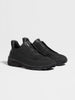 ZEGNA Triple Stitch – Sneakers Slip-On en Daim Noir